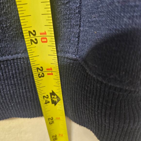 Vineyard Vines Blue 1/4 Zip Sweatshirt Pullover Plaid Shoulders - Picture 6 of 7